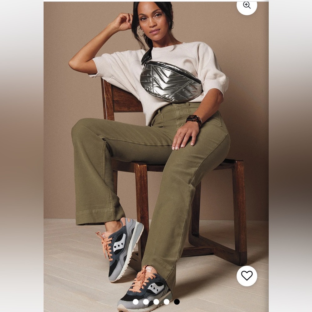 Faherty Olive Straight-Leg Pants